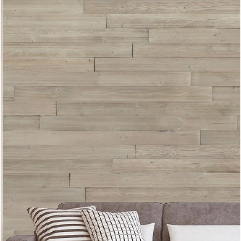 Porpora 6" x 47" Reclaimed Peel and Stick Solid Wood Wall Paneling in